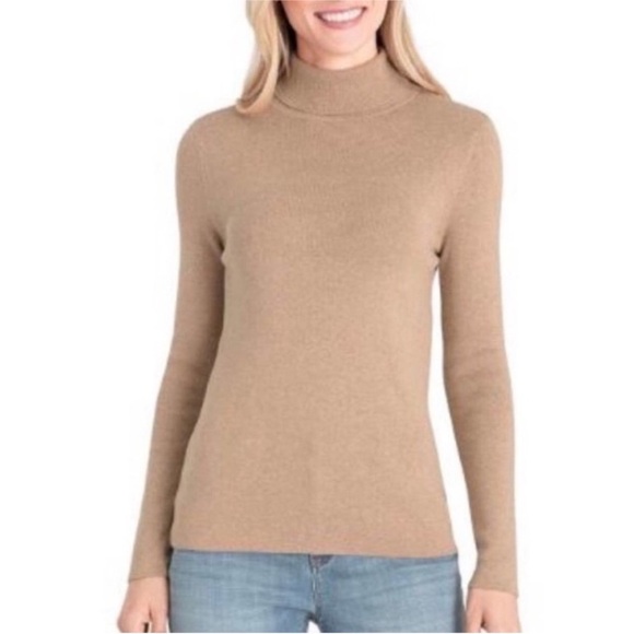 Chico’s NWT Rachel turtleneck basic layer camel sweater large - Picture 8 of 8